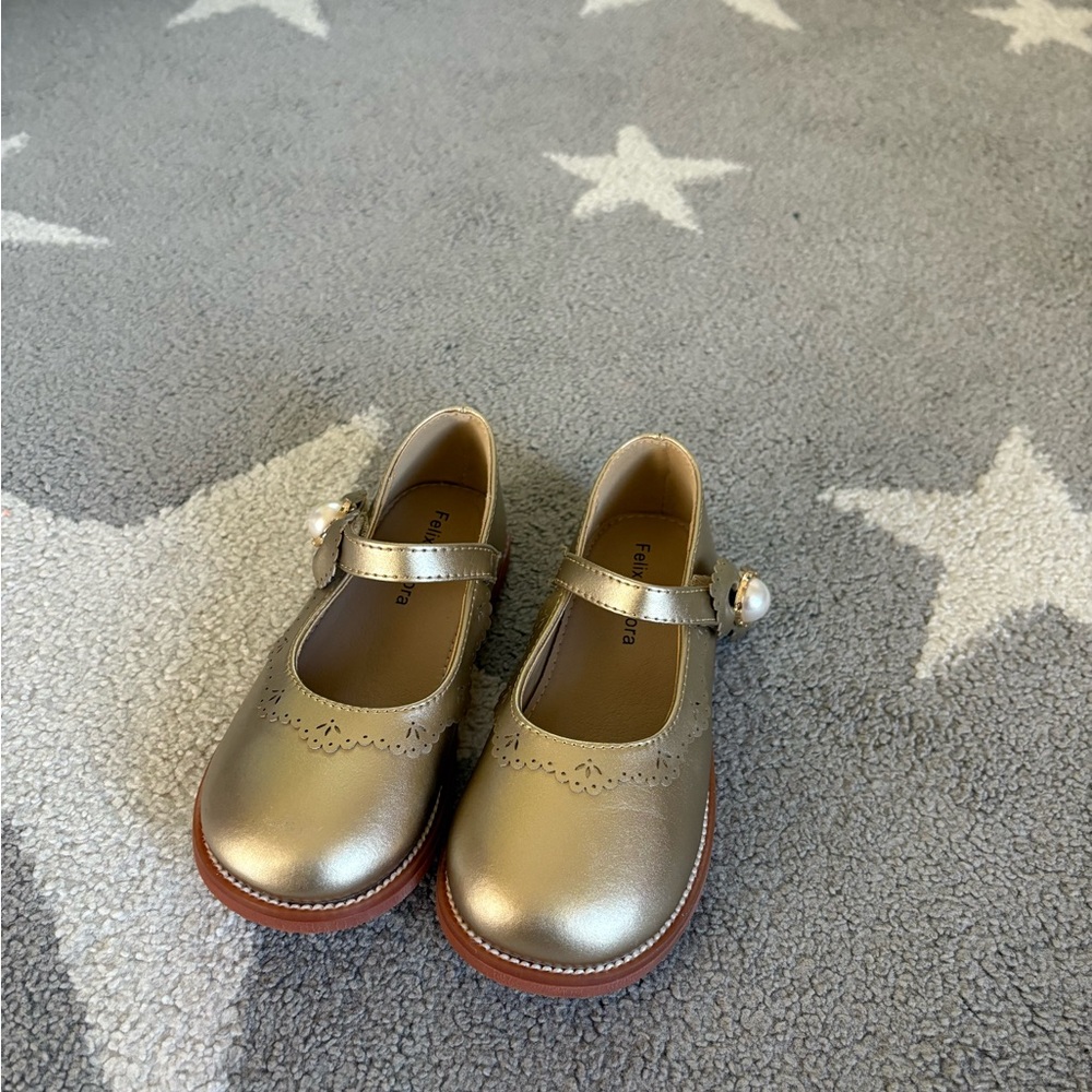 Gold Kids Mary Jane Shoes Toddler 10c